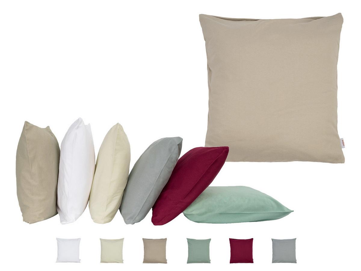 KISSENHÜLLE BasicSoft pur-weiß 100% Baumwoll-Jersey 40/40 cm - Weiß, Textil (40/40cm) - beties Heimtextil