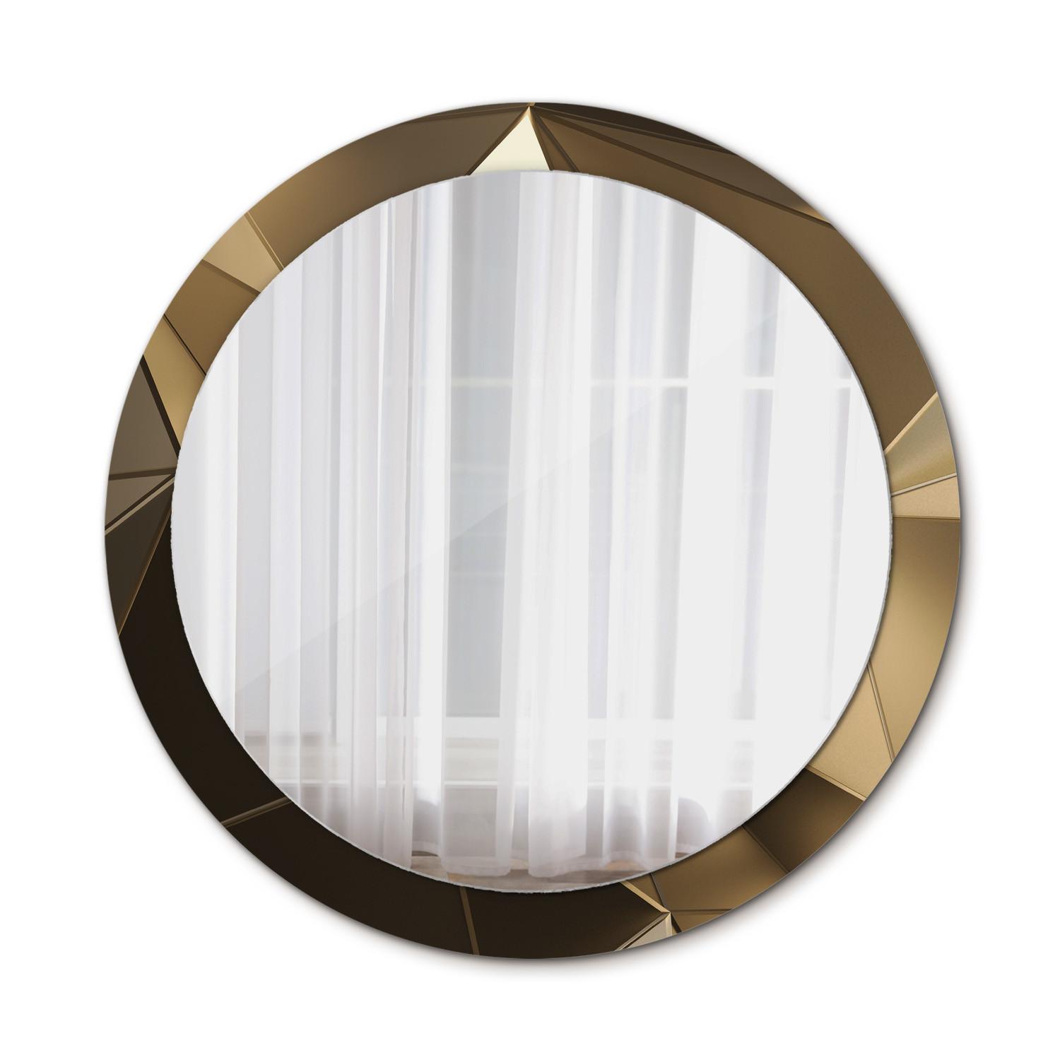 SPIEGEL Ø90 cm Rund mit Aufdruck - Beige, Glas (90/90/0.4cm) - TULUP