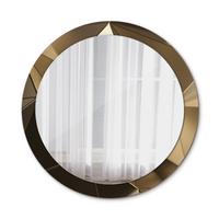 SPIEGEL Ø90 cm Rund mit Aufdruck - Beige, Glas (90/90/0.4cm) - TULUP