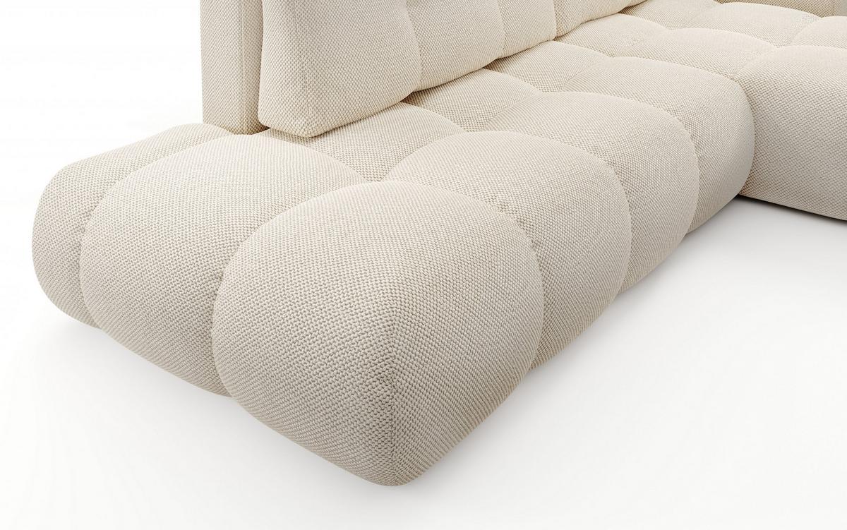 ECKSOFA DUCA R-S Beige Jersey mit Schlaffunktion - Creme, Holz (266.5/266.5cm) - MASSENO