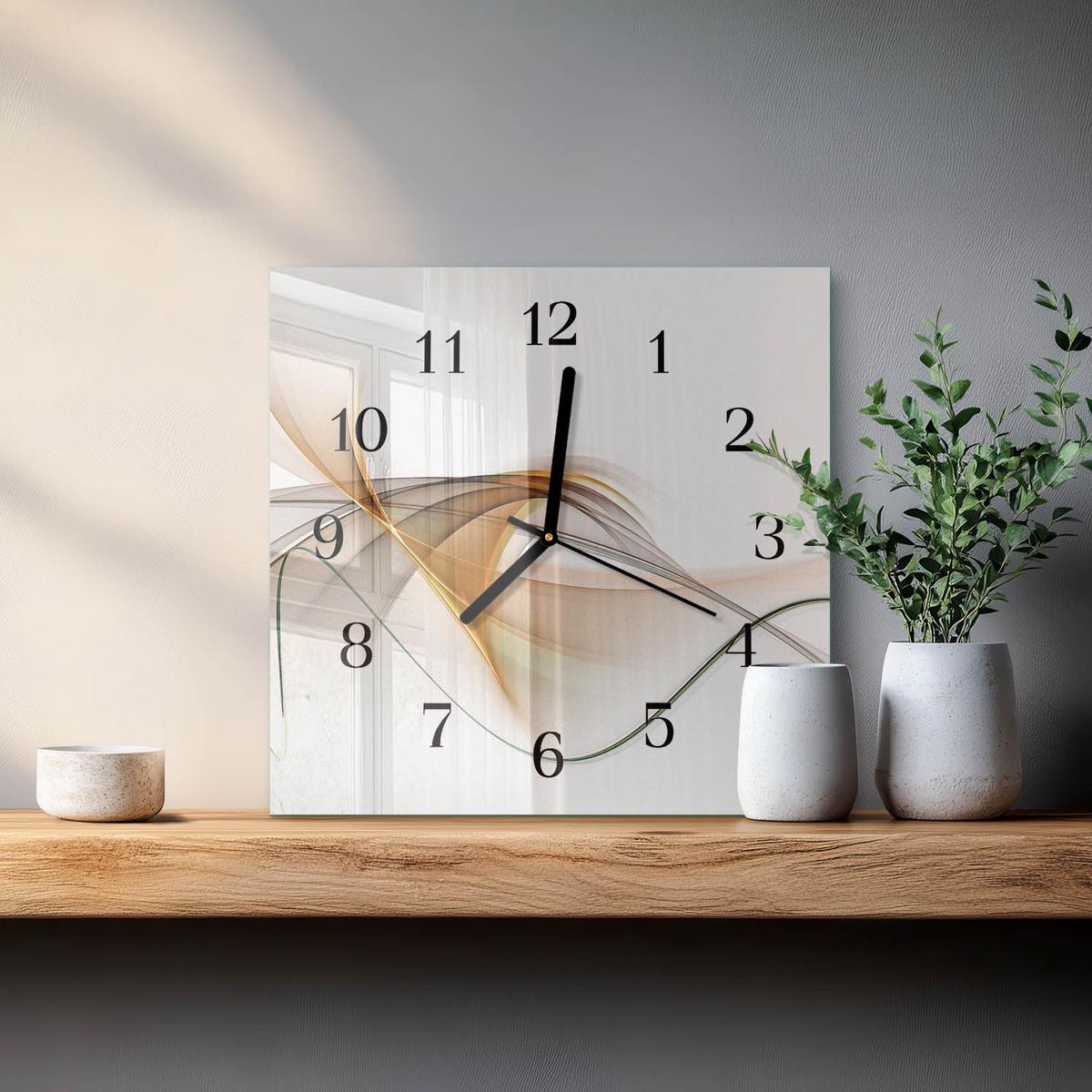 WANDUHR aus Glas 30x30 cm - Abstraktion - Multicolor, Glas (30/30/0.4cm) - TULUP