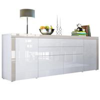 SIDEBOARD La Paz Weiß Hochglanz / Sandgrau Hochglanz - Beige, Holzwerkstoff (200/72/35cm) - Vladon