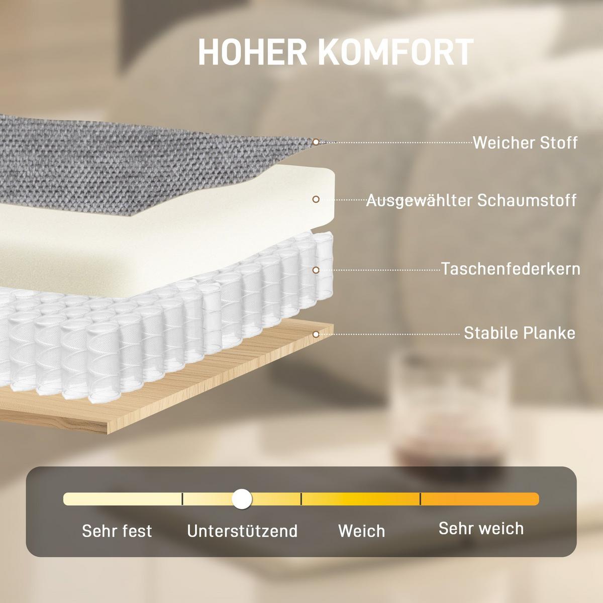 LOUNGESESSEL aus Polyester Hellgrau - Silberfarben/Hellgrau, Textil/Metall (70/84/87cm) - HOMCOM