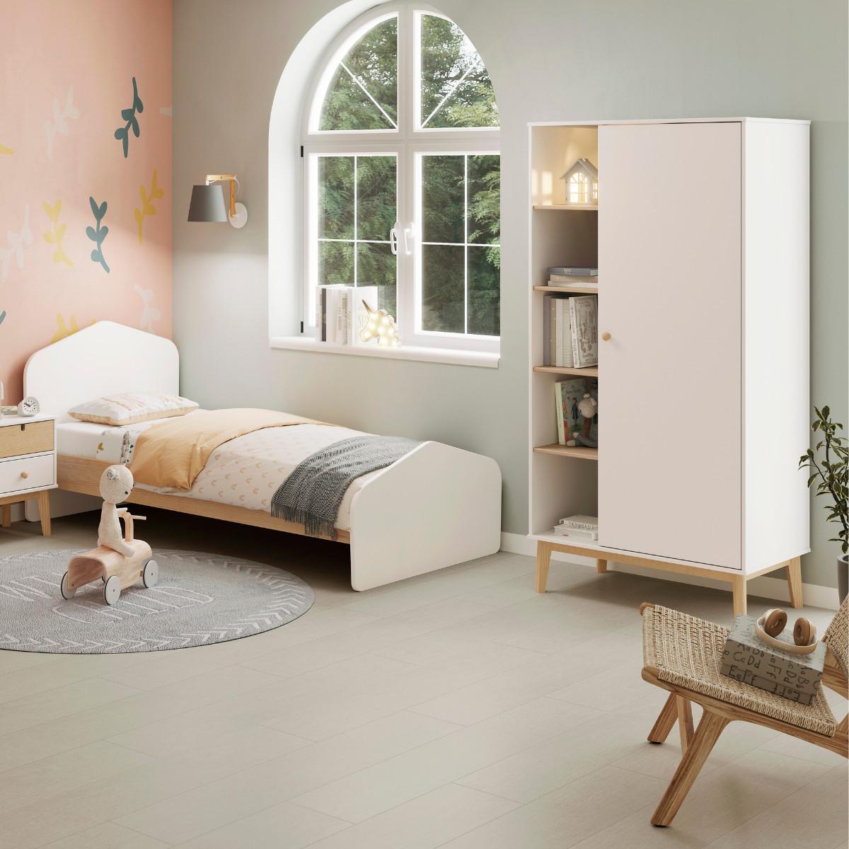 SCHRANK Esteban Weiß 90/52/181 cm - Weiß, Holz (52/181/90cm) - Calicosy
