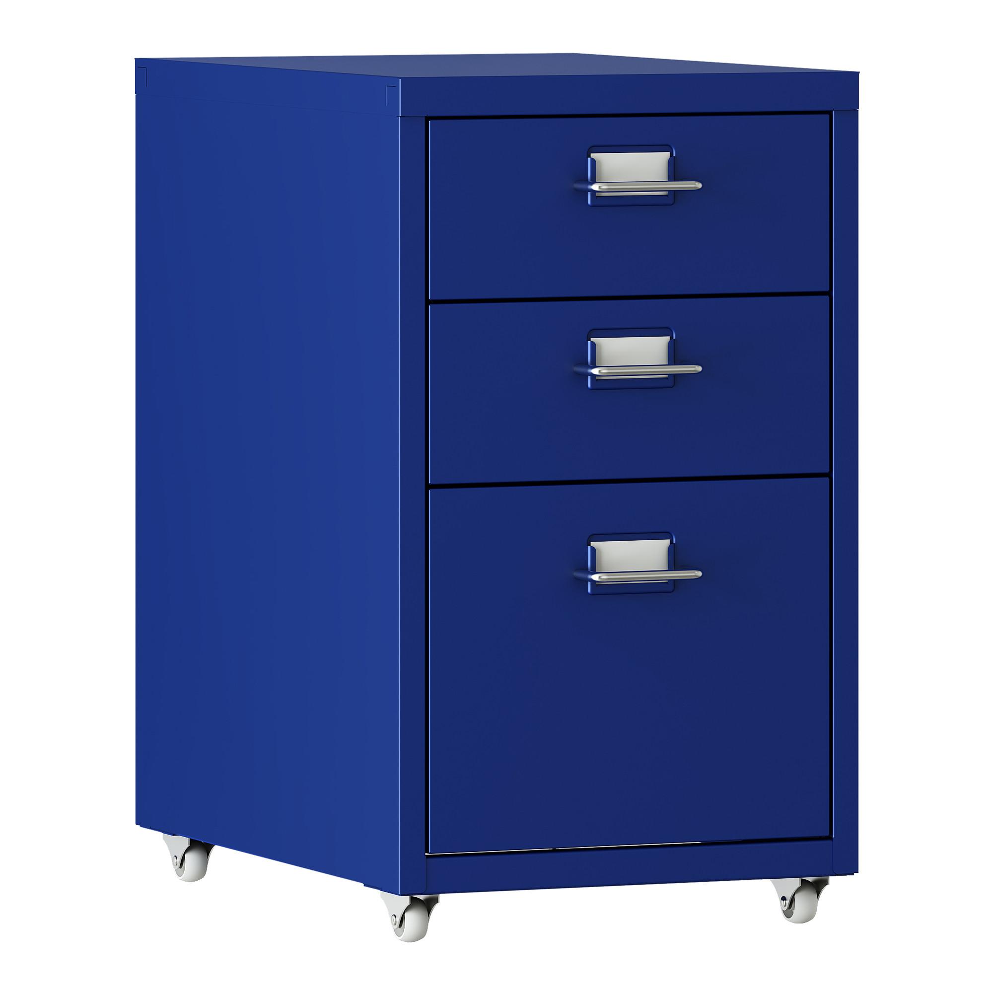 ROLLCONTAINER Kökar - Blau, Metall (28/48/41cm) - [en.casa]
