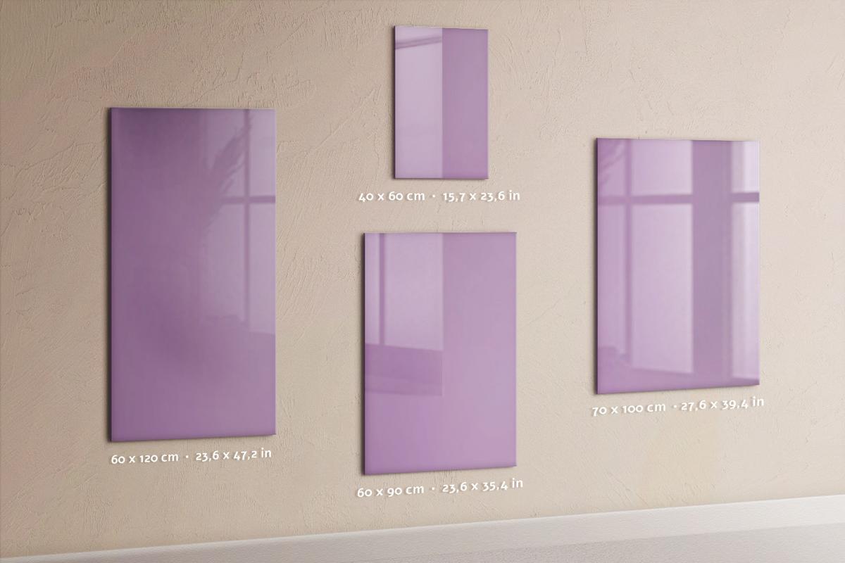 MAGNETTAFEL 60x90 Flieder schwarzer Marker - Violett, Glas (60/0.4/90cm) - TULUP