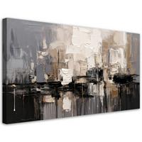 LEINWANDBILD Abstraktion in Grautönen 80x40cm - Grau, Textil (80/40cm) - Feeby