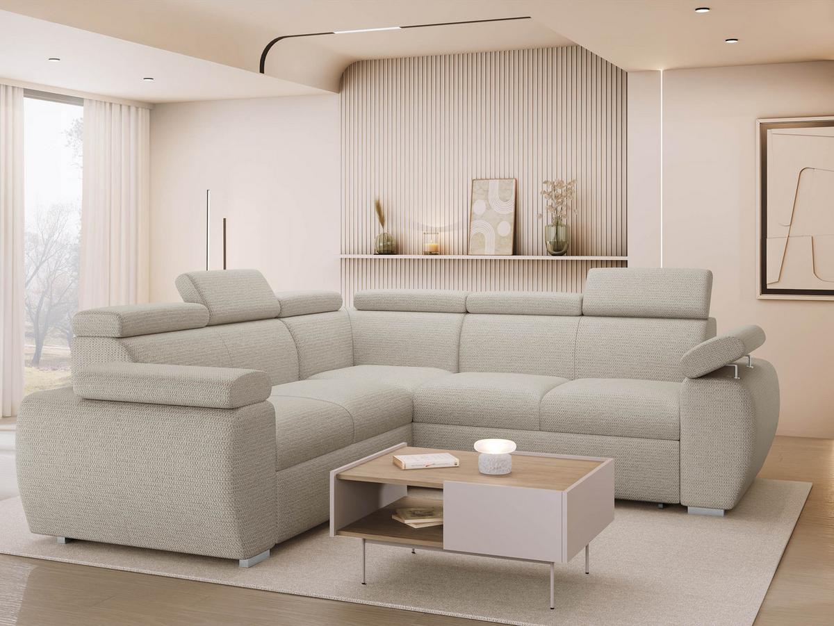 ECKSOFA Boston Maxi - Chromfarben/Creme, Holz/Textil (260/260cm) - MIRJAN24