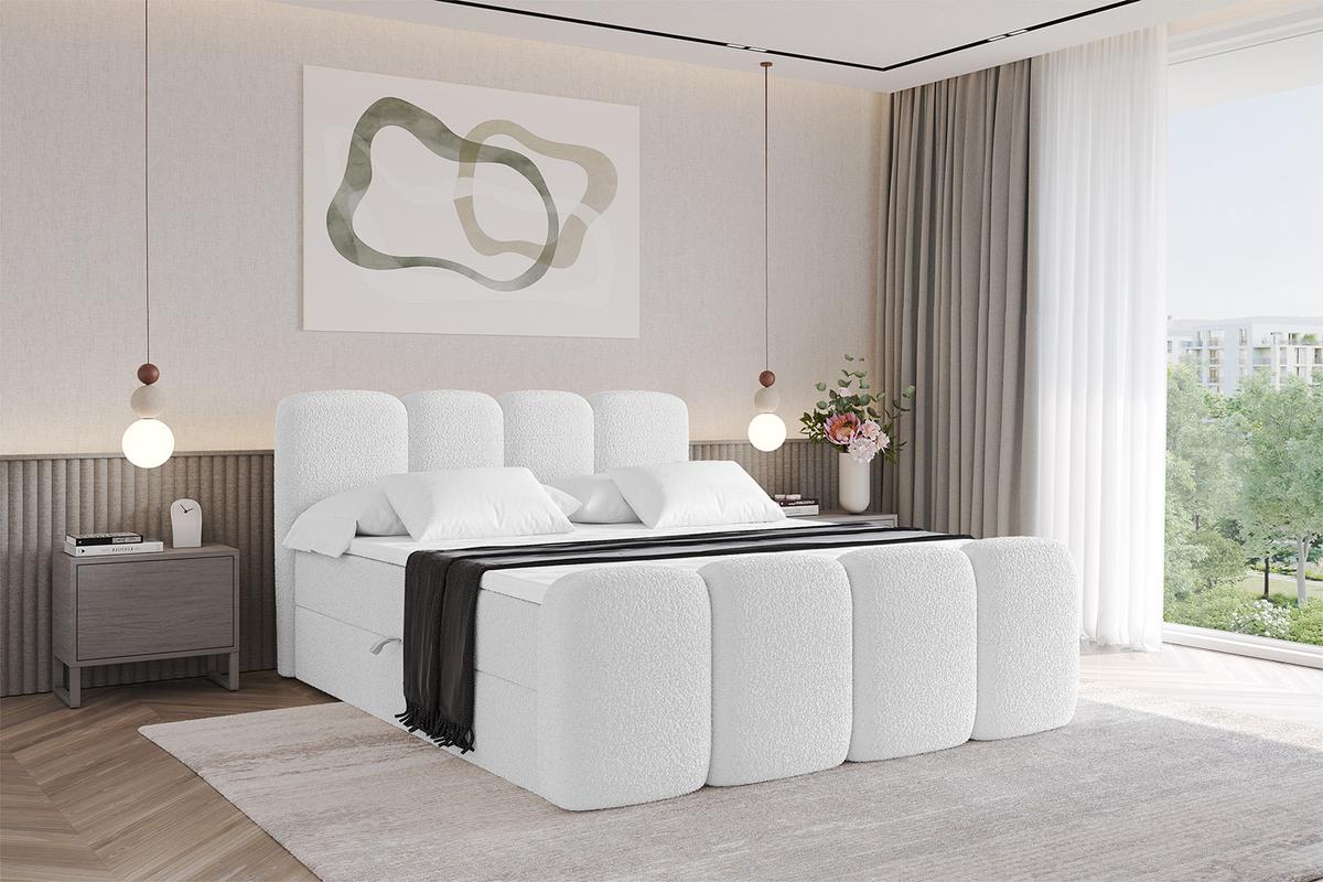 BOXBETT mit Matratze H4 und Lattenrost - NINA-Z - 120x200 cm - Weiß - Weiß, Holzwerkstoff (120/200cm)