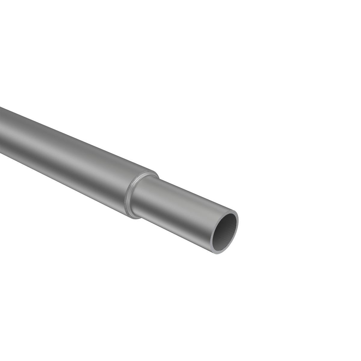 GARDINENSTANGE / TELESKOPSTANGE Hera Cone 160-300 cm, 2-läufig, 16/13 mm Ø Silbergrau - Silberfarben/Alufarben, Kunststoff/Metall (300cm) - INTERDECO