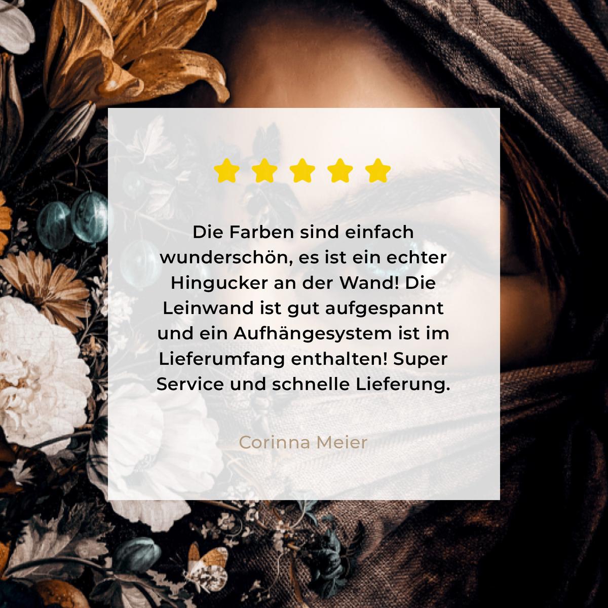 LEINWANDBILD Frau - Luxus - Blumen - Schmetterling - Porträt Deko XXL 80x120 cm - Schwarz, Textil (80/120cm) - MuchoWow