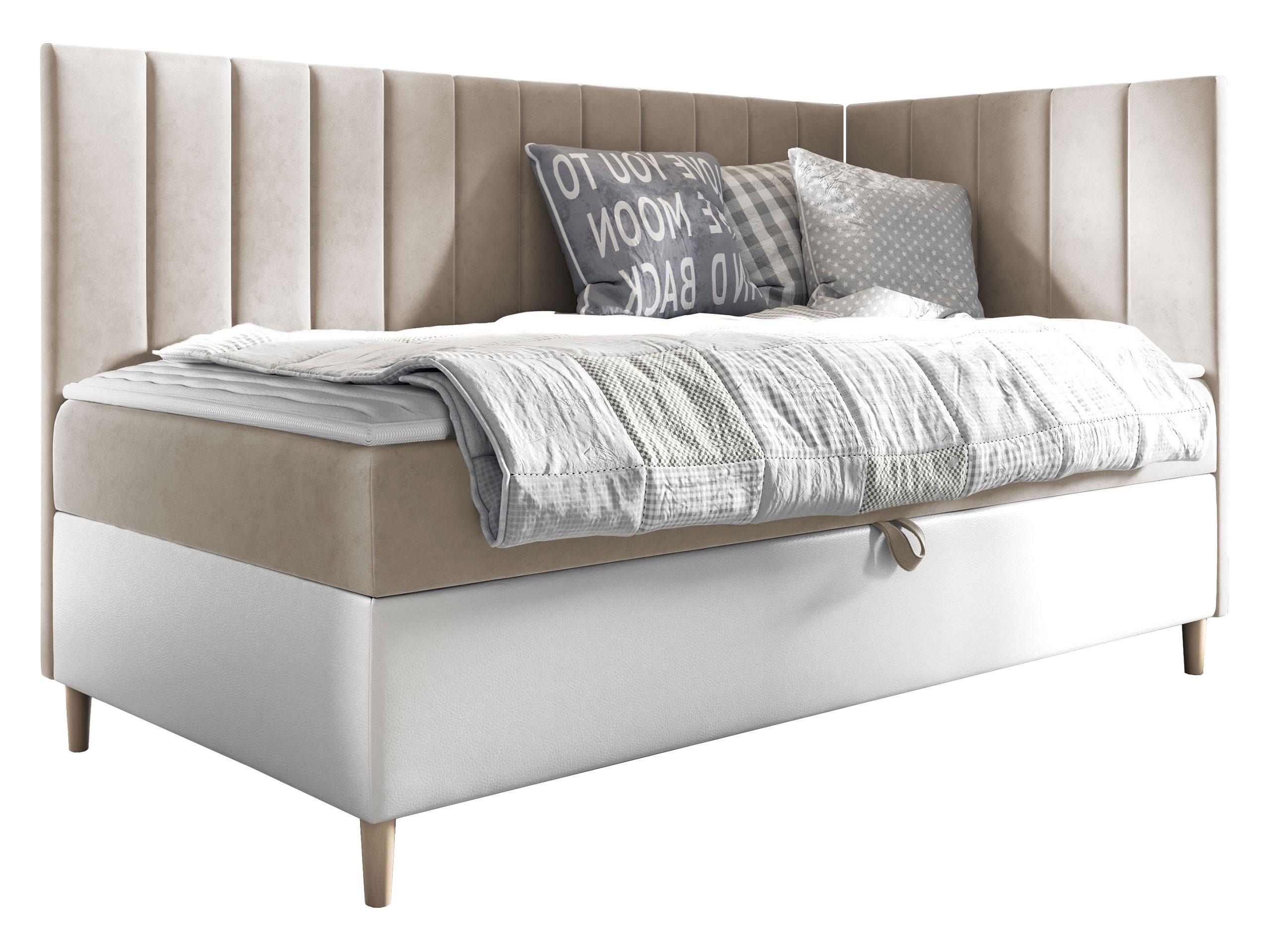 BOXBETT Maja Junior 3, Seite zum Öffnen des Bettkastens: Rechts - H3 - Creme/Weiß, Holz (80/200cm) - MIRJAN24