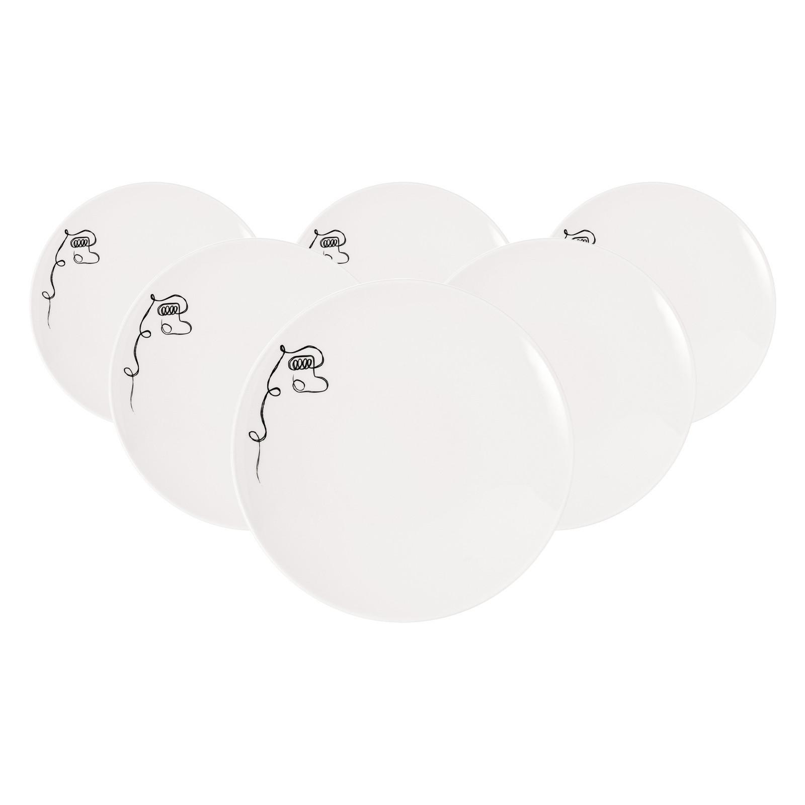 FRÜHSTÜCKSTELLER XMAS Statement Lines weiß ø 21,2 cm 6er Set - Weiß, Keramik (21.2cm) - Villeroy & Boch