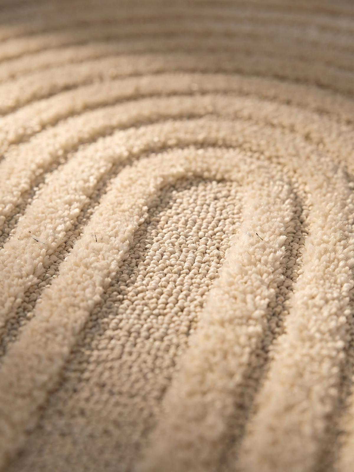TEPPICH Hochflor RIGI in Creme, mit organischen Bögen in 3D, 80 x 150 cm - Beige, Textil (80/150cm) - KADIMA DESIGN