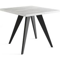 ESSTISCH Quadro quadratischer ausziehbarer, Grauer Beton 100-150/100/76 cm - Hellgrau/Schwarz, Holz/Holzwerkstoff (100/150/76cm) - WFL GROUP