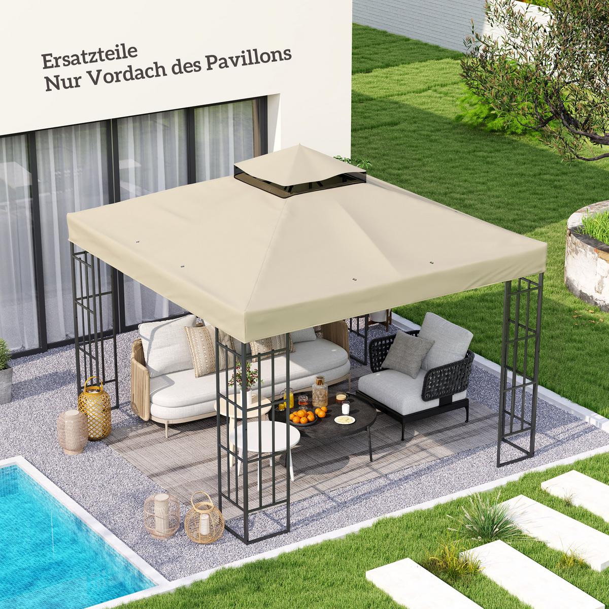 ERSATZDACH für Pavillon 3 x 3 m - Creme, Kunststoff (300/1/300cm) - Outsunny