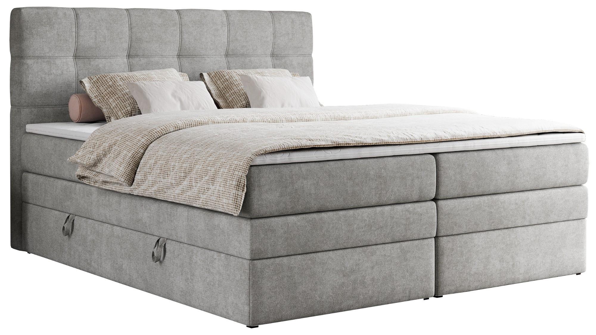 BOXSPRINGBETT ERNI KING 140/200 Hellgrau Struktur - H4 - Hellgrau, Holz/Textil (140/200cm) - MKS
