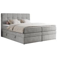 BOXSPRINGBETT ERNI KING 140/200 Hellgrau Struktur - H4 - Hellgrau, Holz/Textil (140/200cm) - MKS