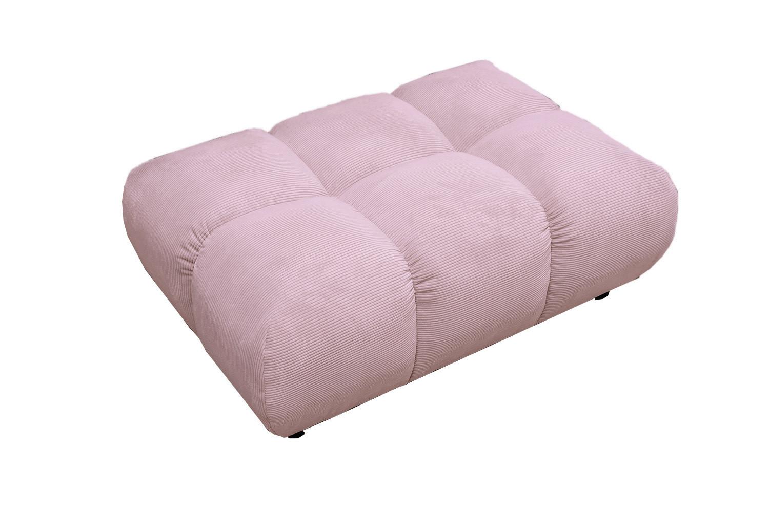 HOCKERBANK VIVIEN Pink Cord - Pink/Rosa, Textil (108/41/73cm) - KAWOLA