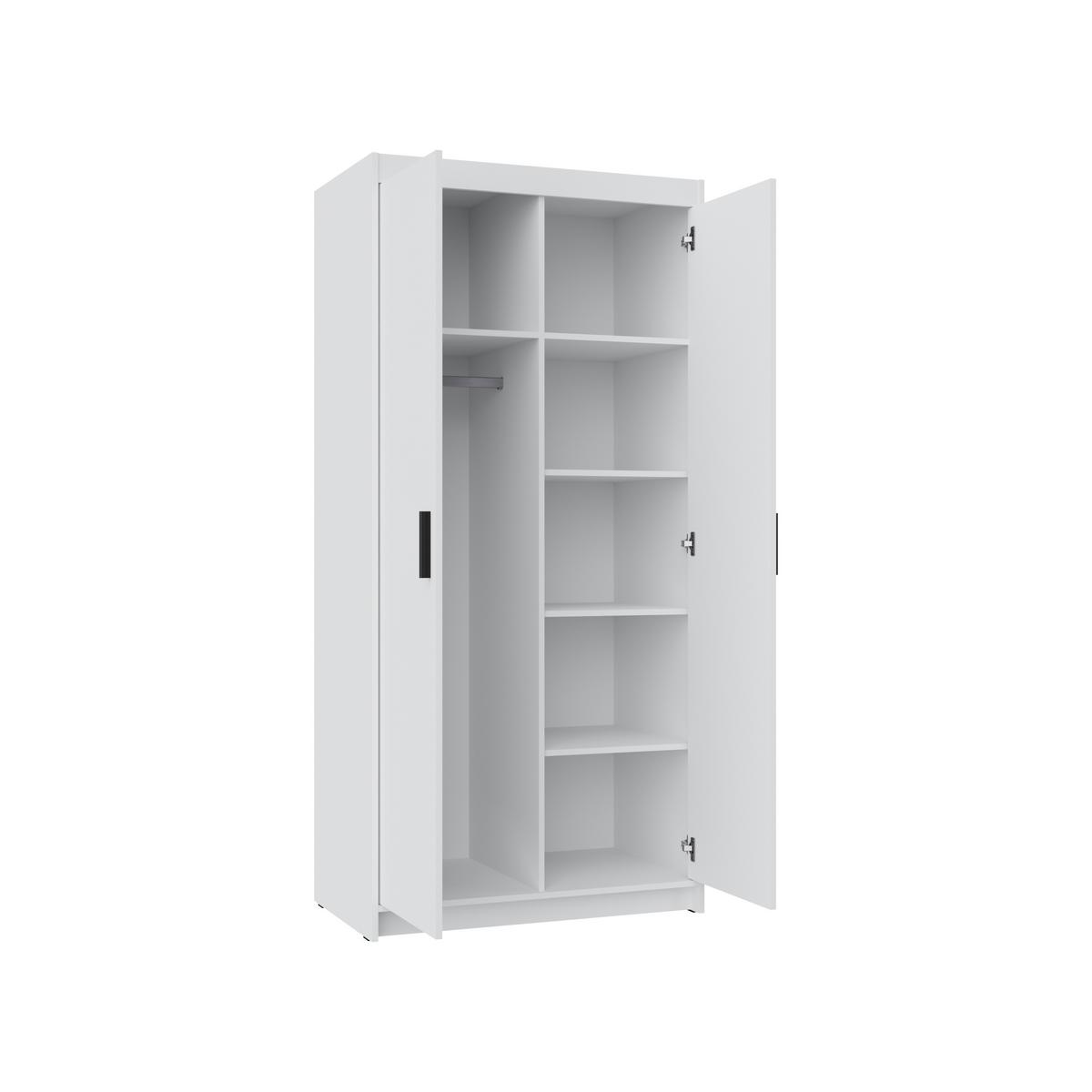 KLEIDERSCHRANK Storicos Eiche Lefkas 89,7/190,5/53 cm - Modern 2-türig - Braun, Holzwerkstoff/Kunststoff (89.8/190.6/53cm) - AX Living