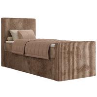 BOXBETT TILIANO DUO 90/200 - Braun Cord - H3 - Topper T25 - Links Seite - Braun, Textil (200/90cm) - MKS