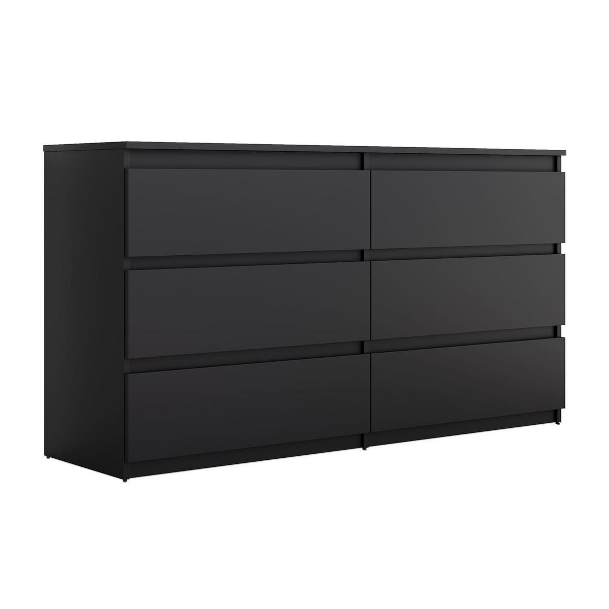 SIDEBOARD HANA M6 Schwarz 140cm - Schwarz, Holzwerkstoff (140/74.4/40cm) - Lookway