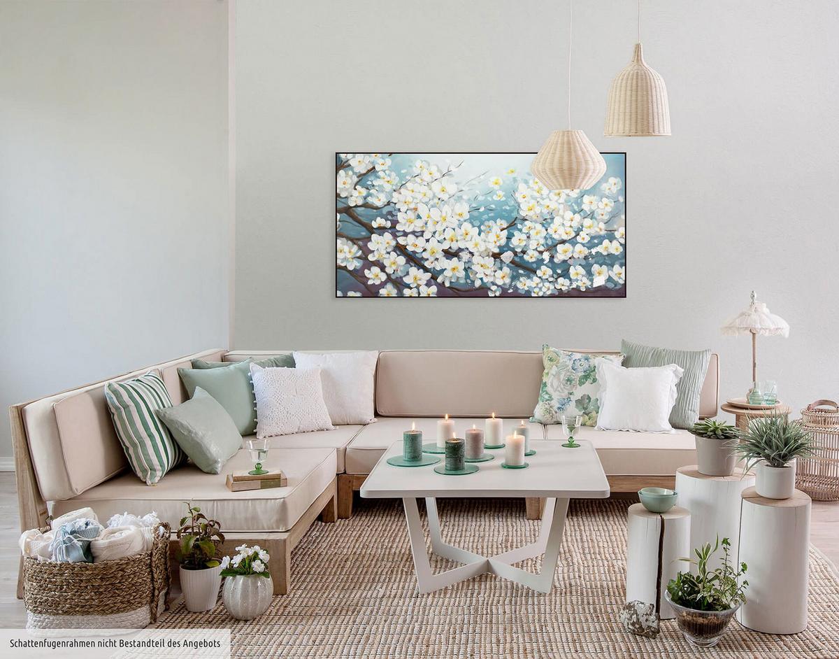 ÖLGEMÄLDE 140/70 cm - Blau/Weiß, Holz/Textil (140/70cm) - KUNSTLOFT