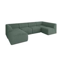 WOHNLANDSCHAFT Ottomane Links MOVO-L 345x180x78 cm Grün Tissu - Waldgrün, Holzwerkstoff/Kunststoff (345/78/180cm) - ALTDECOR