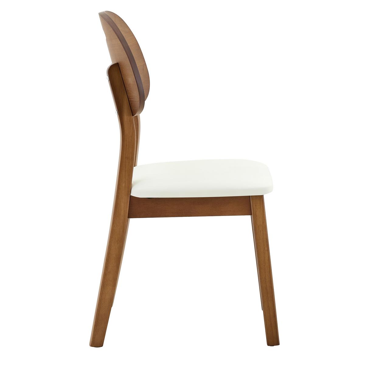 ESSZIMMERSTÜHLE 2er Set Massivholz Weiß Ovales Design mit Tragegriff - Weiß, Leder (50/88/44cm) - Urban Meuble