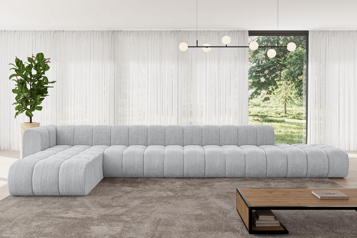 ECKSOFA modulares Sofa Zuvon-L3 - 478x177x70 cm Grau - Grau, Holzwerkstoff/Textil (478/177cm) - ALTDECOR