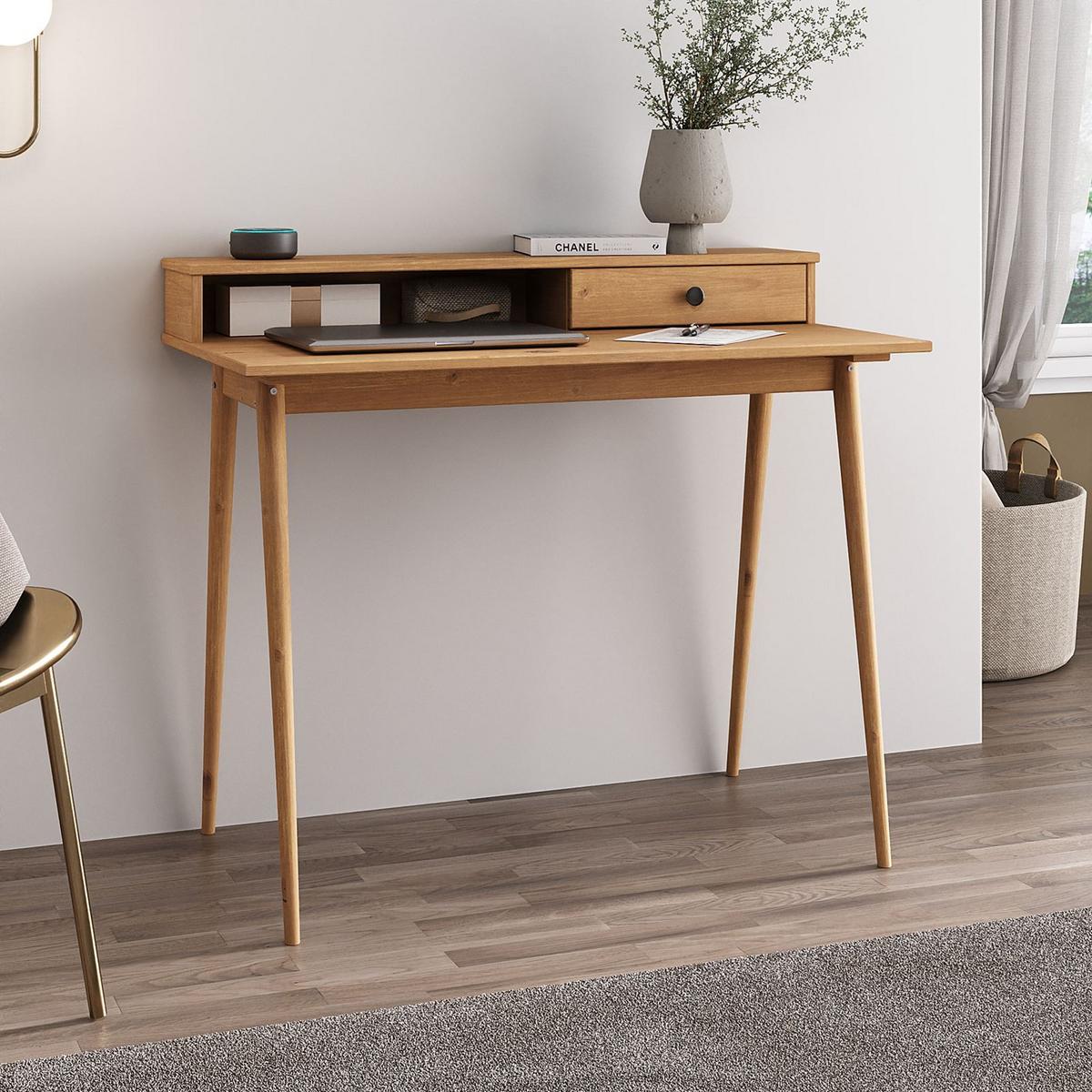 SCHREIBTISCH MALINA - Braun, Holz (54/100/86cm) - IDIMEX