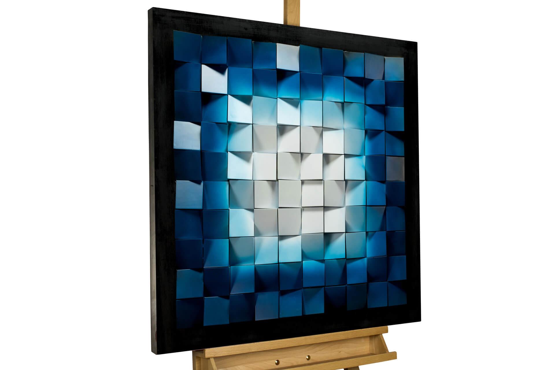 WANDBILD Blau 75/75 cm - Blau/Weiß, Holz/Kunststoff (6.8/75cm) - KUNSTLOFT