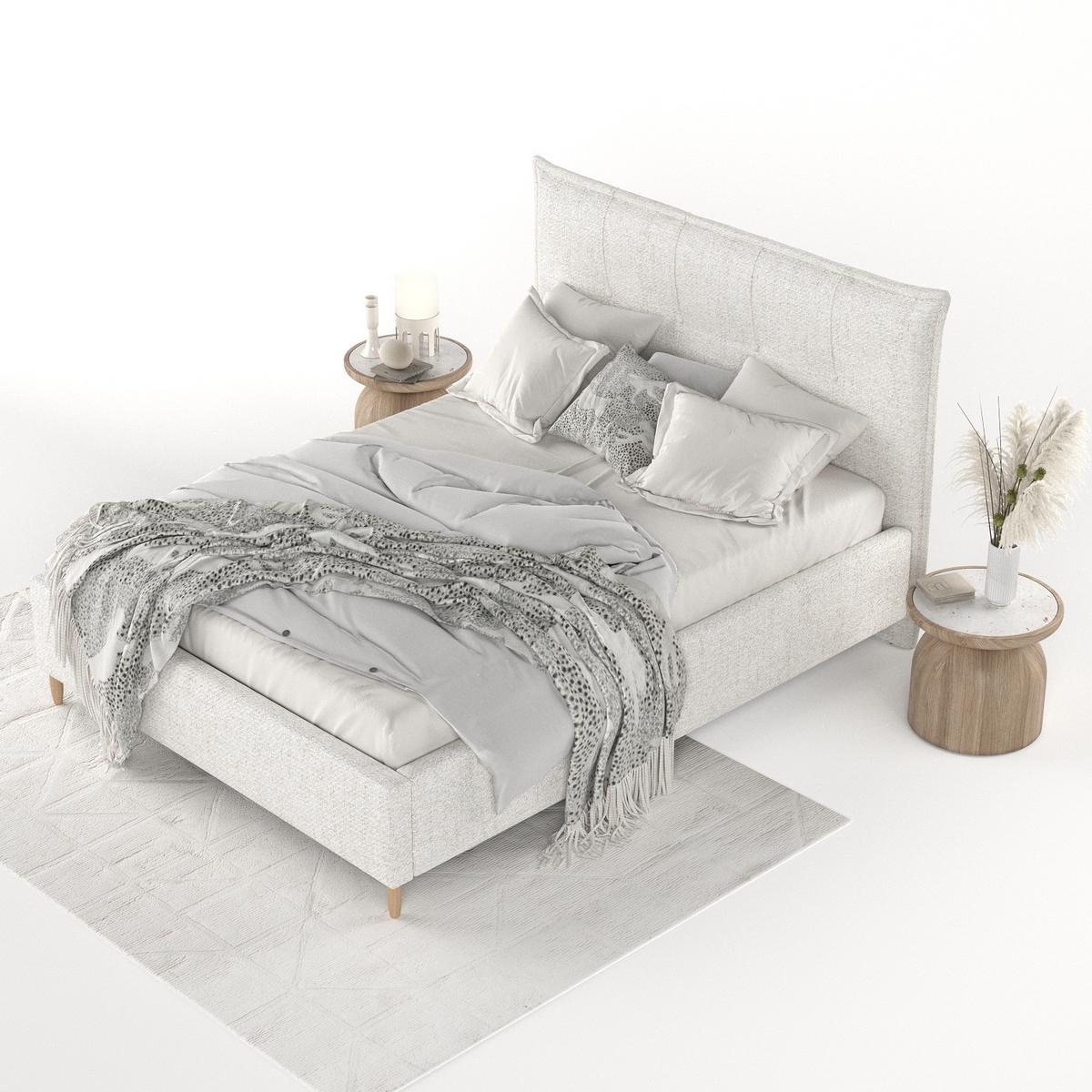 POLSTERBETT Plaza 140/200 cm Creme im Neve Stoff - Creme/Naturfarben, Holz/Holzwerkstoff (140/200cm) - AltaBeds