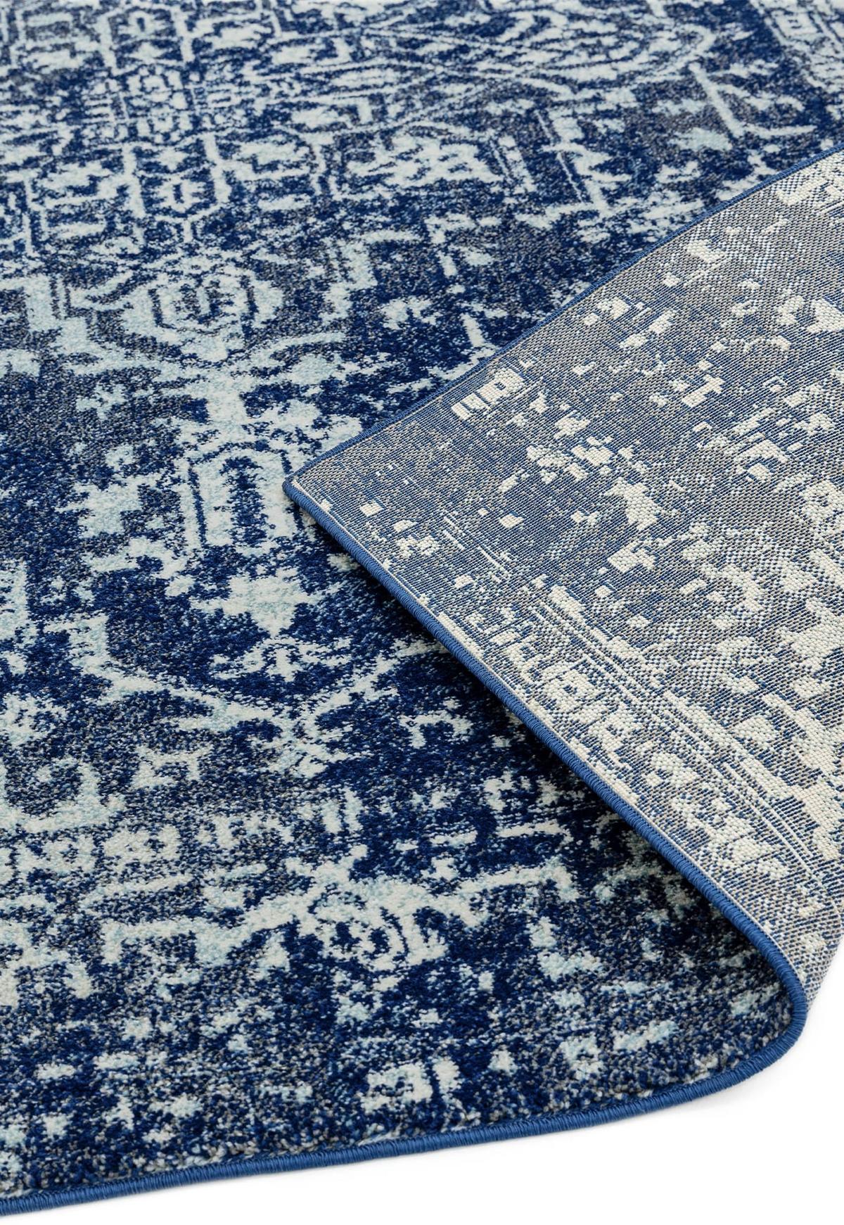 TEPPICH LODI-Lambro, im Vintage-Stil, Dunkelblau, 120 x 170 cm - Blau, Textil (120/170cm) - KADIMA DESIGN