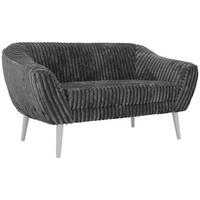 2-SITZER-SOFA PIRS - Grau Cord - Weiße Beine - Weiß/Grau, Holzwerkstoff/Textil (140/75/74cm) - MKS