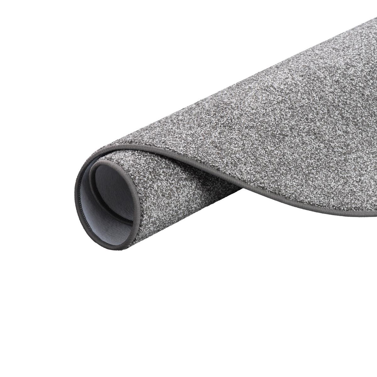HOCHFLOR VELOURS TEPPICH LUNA MIX RUND - Grau, Textil (133/133cm) - Snapstyle
