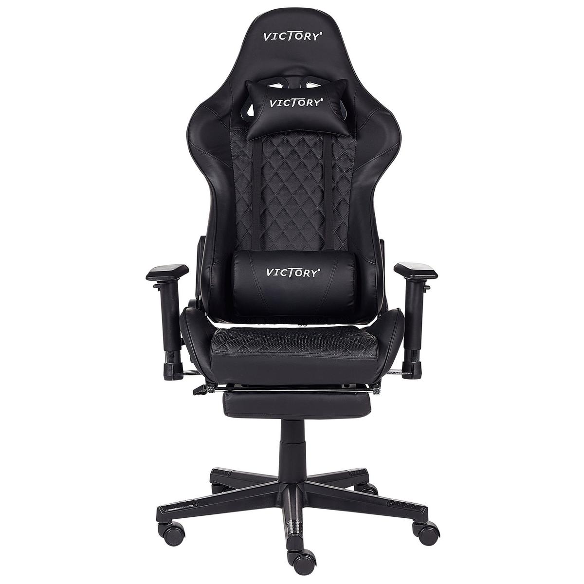 BÜROSTUHL Kunstleder Schwarz Victory - Schwarz, Kunststoff/Textil (55/124/60cm) - Beliani