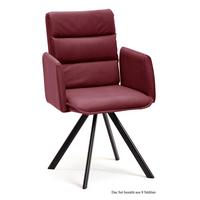 ARMLEHNSTUHL drehbar (8er-Set) Devin 52x92x60 Schwarz/Marsala - Brombeere/Schwarz, Kunststoff (60/92/52cm) - 58aufmkessel