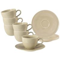 KAFFEETASSEN MIT UNTERTASSEN Beat Color Glaze Sandbeige 260 ml 6er Set - Beige, Keramik (16.7/8.6/16.7cm) - Seltmann Weiden