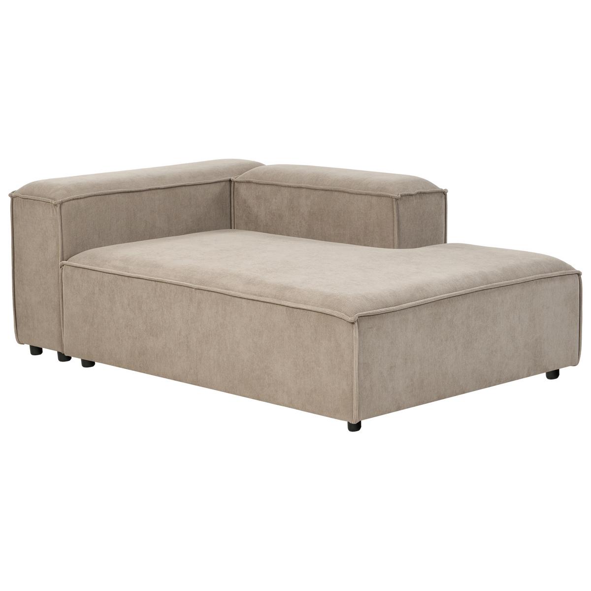 ECKSOFA Modul 4-Sitzer linksseitig Hellbraun Cord Ardal - Hellbraun/Schwarz, Textil (326/180cm) - Beliani
