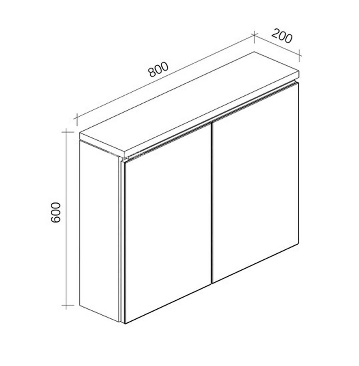 SPIEGELSCHRANK Paso Grau Eiche - 80 x 20 x 60 cm - Eichefarben/Grau, Holz (80/60/20cm) - Badplaats