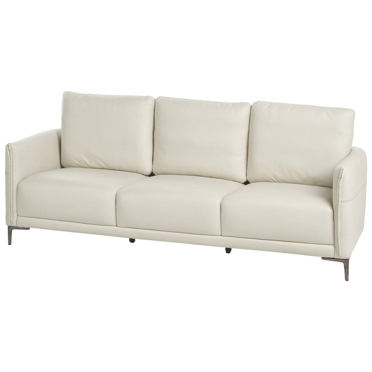 3-SITZER-SOFA Stoff Hellbeige Cilens - Beige/Silberfarben, Textil (212/93/73cm) - Beliani