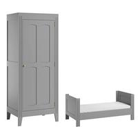 BABYZIMMER 2-teilig Grau - Grau, Holzwerkstoff (144/80/75cm) - Petits-meubles