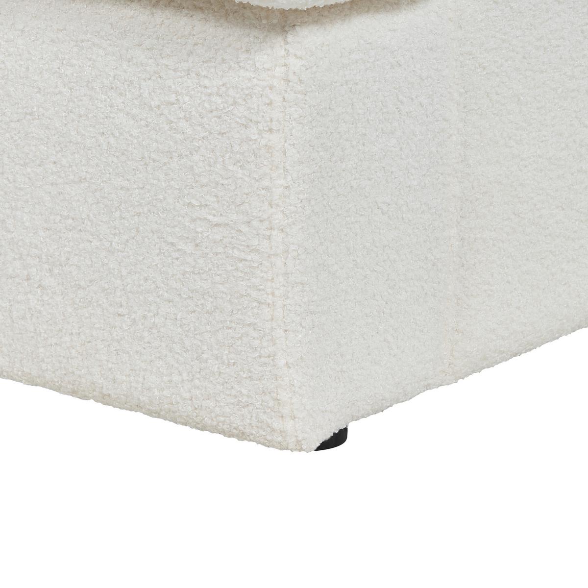 SESSEL Bouclé cremeweiß Alla - Weiß, Textil (108/85/103cm) - Beliani