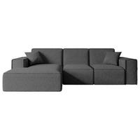ECKSOFA Ottomane Links SERRA-L - 266x169x80 cm Grau Bouclé - Schwarz/Grau, Holzwerkstoff/Kunststoff (165/266cm) - ALTDECOR