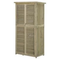GERÄTESCHUPPEN Gerätehaus Geräteschrank, 4 Fächer, Kiefer, Tannenholz, Grau - Grau, Holz (46.5/160/87cm) - Outsunny