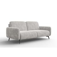 SOFA FEBE 3-Sitzer, hellgrauer Chenille-Stoff - Hellgrau/Schwarz, Holz/Textil (190/82/96cm) - Wozimo