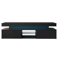 TV-LOWBOARD Glossa 2D 190 - Schwarz, Holzwerkstoff/Kunststoff (190/54/39cm) - MIRJAN24