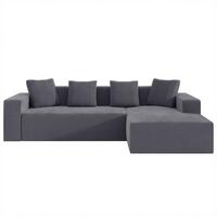 ECKSOFA aus Cord in Grau modulares Cloud-Design & ohne Montage - Beige, Textil (146/261cm) - Urban Meuble