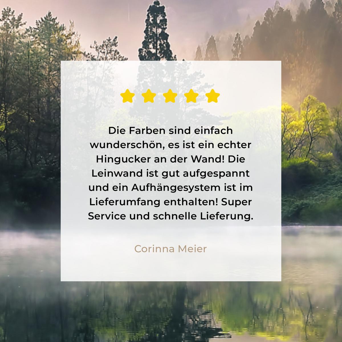 LEINWANDBILD Natur - Bäume - Berge - See - Wasser Groß 140x90 cm - Hellgrün, Textil (140/90cm) - MuchoWow